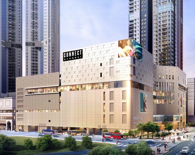 현대백화점은 오는 27일 충북 청주시 흥덕구 가경동에 도심형 복합쇼핑몰 ‘커넥트현대 청주’를 연다고 23일 밝혔다. 공식 오픈에 앞서 24일부터 사흘간 프리 오픈 행사를 진행한다. 현대백화점_커넥트현대 청주 조감도. 사진=현대백화점