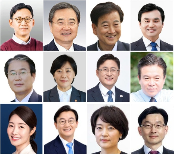대통령실이 행정부 11개 부서와 국무조정실장 인사를 단행했다. 첫째줄 왼쪽부터 오른쪽으로 배경훈 과학기술정보통신부 장관 후보, 조현 외교부 장관 후보, 정동영 통일부 장관 후보, 안규백 국방부 장관후보. 둘째줄 왼쪽부터 오른쪽으로 권오을 국가보훈부 장관 후보, 송미령 현 농림축산식품부 장관, 김성환 환경부 장관 후보, 김영훈 고용노동부 장관 후보, 셋째줄 왼쪽부터 오른쪽으로 강선우 여성가족부 장관 후보, 전재수 해양수산부 장관 후보, 한성숙 중소벤처기업부 장관 후보, 윤창렬 국무조정실장. 사진=대통령실