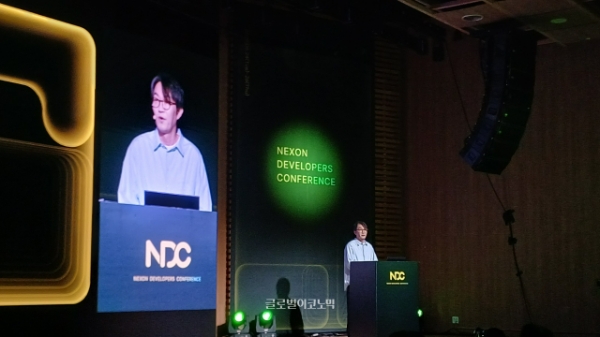 경기도 판교에서 24일 넥슨 개발자 콘퍼런스(NDC) 2025가 열렸다. 이정헌 넥슨 본사 대표가 경기창조혁신센터에서 개회사를 하고 있다. 사진=이원용 기자