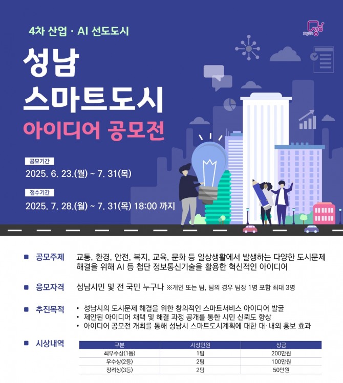 성남시 스마트도시 아이디어 공모전 포스터. 사진=성남시