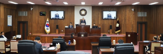 27일 여주시의회가 제74회 제1차 정례회를 진행하고 있다. 사진=여주시의회