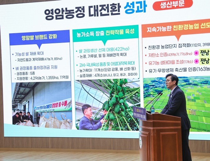 영암군(군수 우승희)이 6/27~28일 전남대학교 여수캠퍼스에서 개최된 ‘제6회 지역혁신 분권자치 거버넌스대회’에 참가해 농정 혁신 사례를 발표하며 지역 주도 농업 정책의 모범을 제시했다. / 전남 영암군=제공