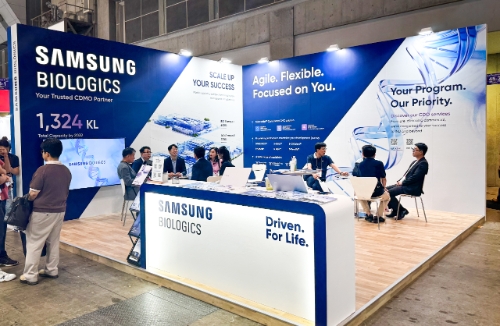 지난해 6월 일본 도쿄에서 열린 '인터펙스 위크 도쿄 2024'에 참가한 삼성바이오로직스 부스 전경. 사진=삼성바이오로직스