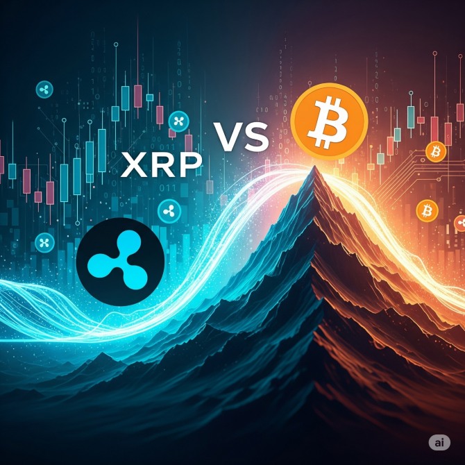 비트코인이 자본을 끌어들이는 가운데, 오랜 라이벌 XRP가 강력한 상승으로 주목 받고 있다.사진=구글 AI 제미나이 생성