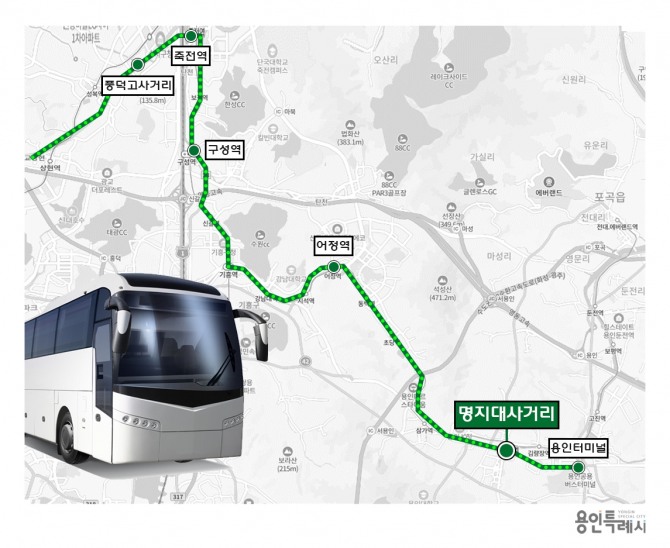 용인특례시 공항버스 8282번 노선도. 자료=용인특례시