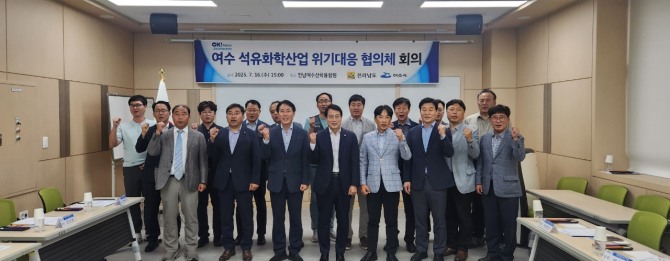 지난 16일 열린 여수 석유화학산업 위기대응 협의체회의. 사진=전남도