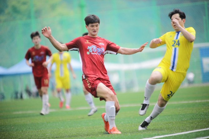 지난 4월 전남체전 축구시합이 열린 장성호 축구장. 사진=전남 장성군