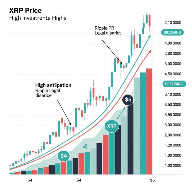 XRP 가격이 지난 몇 주 동안 큰 폭의 가격 변동을 기록하며 다시 화제에 오르고 있다.그래픽=구글 AI 제미나이 생성 