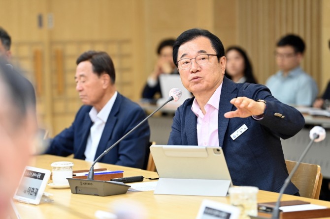 21일 이현재 하남시장이 주간회의에서 ‘K-스타월드 프로젝트’의 중요성을 강조하고 있다. 사진=하남시