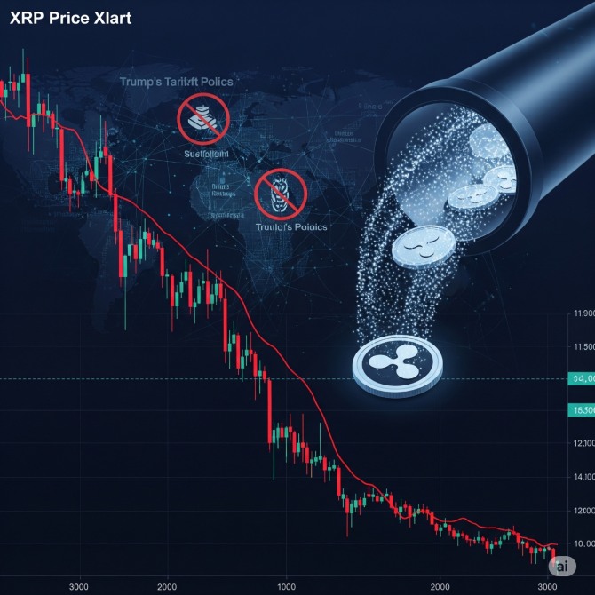리플 XRP 가격이 암호화폐 시장의 약세 분위기와 함께 공동 창립자 크리스 라슨의 대규모 이체 소식으로 하락하고 있다. 사진=구글 AI 제미나이 생성
