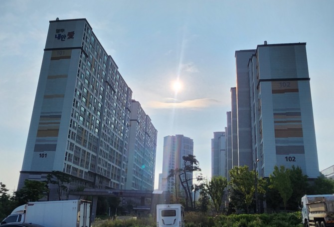 경기 광주 오포문형 양우내안애 전경. 사진=이지은 기자
