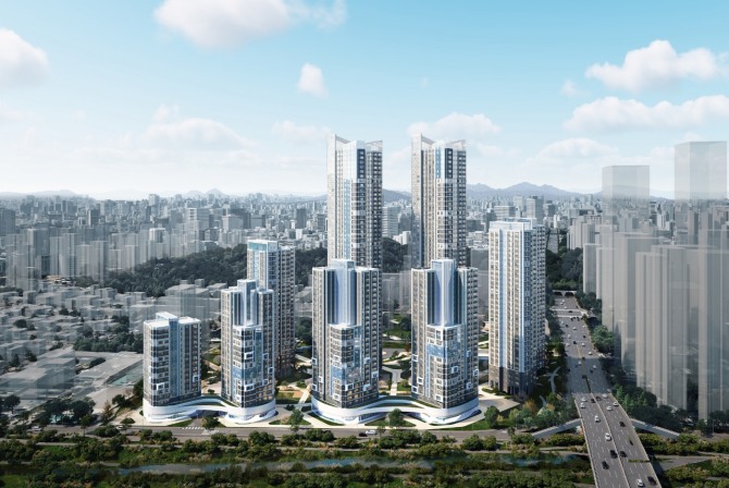 28일 정비업계에 따르면 서울 강남구 개포우성4차아파트 재건축 사업에서 포스코이앤씨와 롯데건설이 맞붙는 것으로 나타났다. 개포우성4차아파트 재건축사업 조감도. 사진=개포우성4차아파트 주택재건축정비사업조합