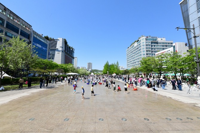  안산문화광장(물의광장) 물놀이터 전경. 사진=안산시 