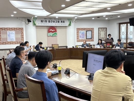 제물포구 상징물 개발 제1차 중간보고회 모습. 사진=인천 중구
