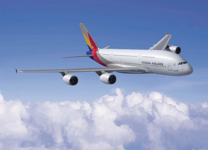 아시아나항공의 A380 여객기. 사진=아시아나항공
