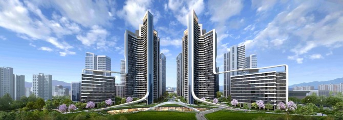 삼성물산 건설부문은 서울 강남구 개포우성7차 아파트 재건축 단지 수주에 전사 역량을 총동원한다고 21일 밝혔다. 삼성물산의 개포우성7차 아파트 재건축 단지 투시도. 사진=삼성물산 건설부문