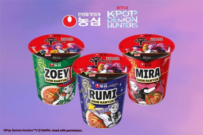 농심 케데헌 캐릭터 컵라면. 사진=농심