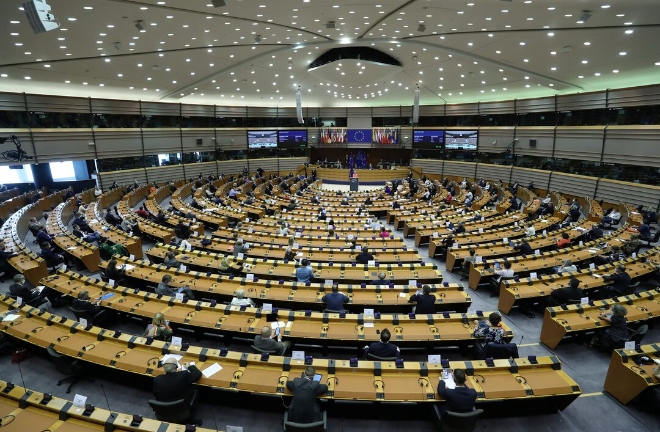 지난 2020년 9월 16일(현지시각) 벨기에 브뤼셀에서 유럽의회 본회의가 열리고 있다. 사진=로이터