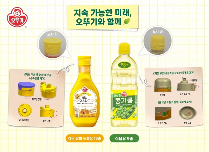 오뚜기 상온 유화 드레싱 & 식용유 뚜껑 개선. 사진=오뚜기