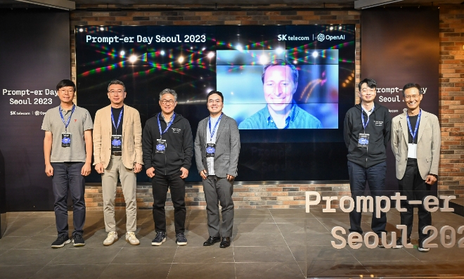 SK텔레콤이 오픈AI와 함께 2023년 개최한 글로벌 AI 해커톤 ‘프롬프터 데이 서울 2023’모습. 사진=SK텔레콤 