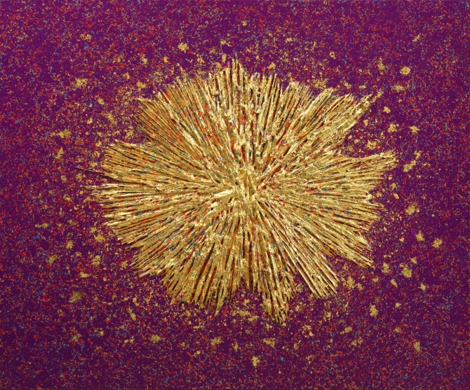 Flow of light, Mixed media & 24K Pure gold leaf, 72.7x60.6cm, 2025