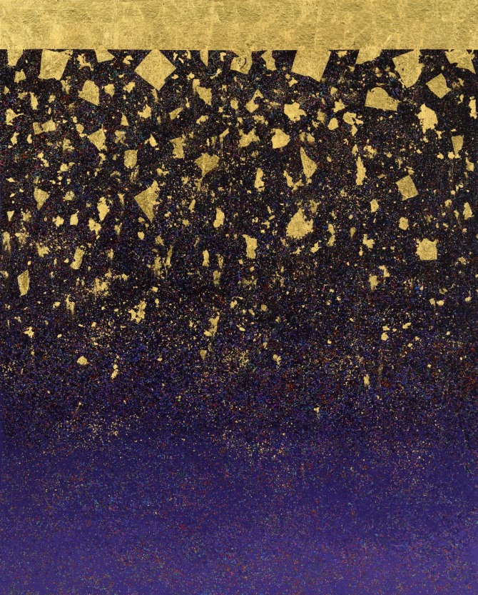 Light meets light, Mixed media & 24K Pure gold leaf, 100.0x80.3cm, 2024