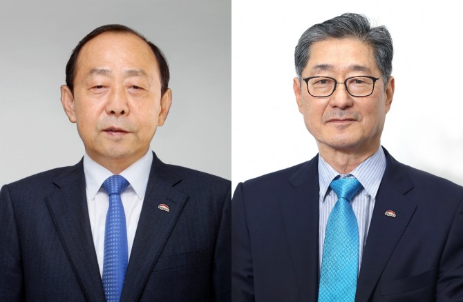 전국재해구호협회 고문으로 추대된 제10대 최학래 회장(왼쪽), 제11대 송필호 회장   사진=희망브리지