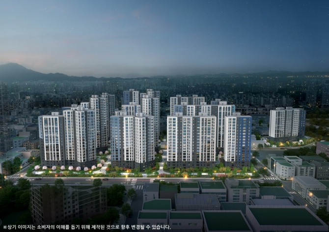 두산건설은 BS한양과 컨소시엄을 통해 인천 부평구 부개동에 공급하는 두산위브&수자인 부평 더퍼스트의 견본주택을 26일 열고 분양에 나선다고 23일 밝혔다. 두산위브&수자인 부평 더퍼스트 투시도. 사진=두산건설