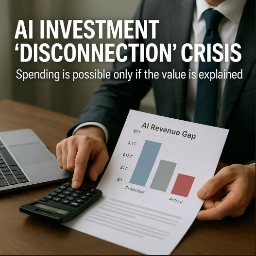 AI 서비스 도입은 가파르게 늘고 있지만, 기업들은 여전히 도입 비용 대비 실질 효과를 입증하지 못해 예산 집행을 주저하고 있다는 주장이 나왔다. 이미지=GPT4o