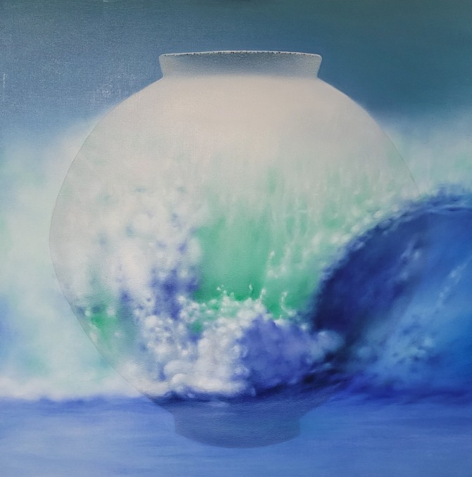 Mind Vessel 116.7×91.0cm Mixed media on canvas, 2019