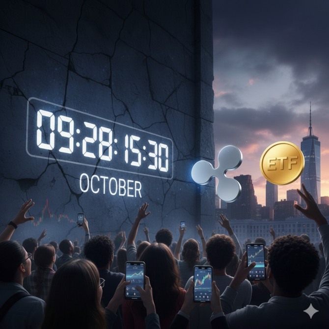 암호화폐 전문매체 유투데이가 10월을 앞두고 리플 XRP 상장지수펀드(ETF) 승인 일정을 분석했다. 사진=구글 AI 제미나이 생성