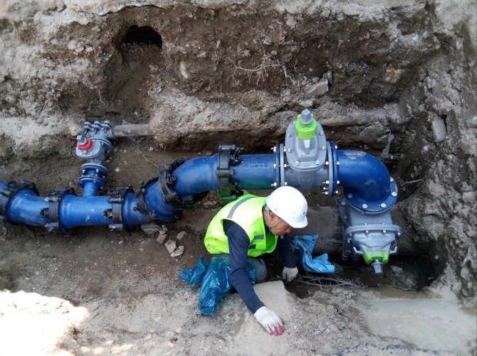 안양시 노후 상수도관 교체 공사 모습. 사진=안양시