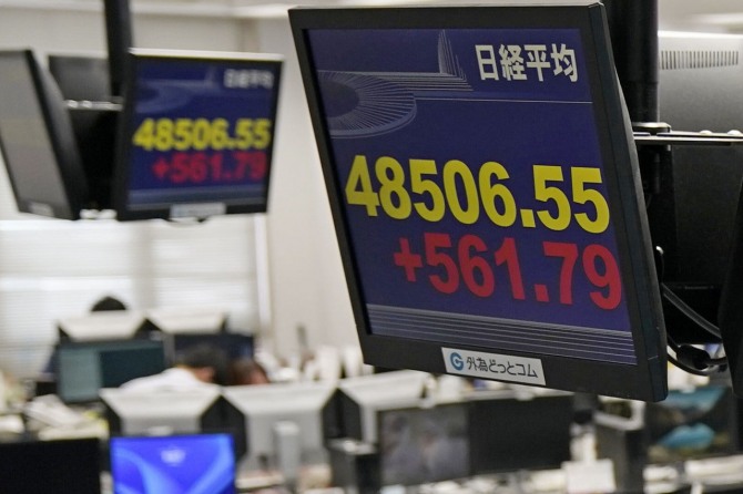 일본 증시 대표 주가지수인 닛케이225 평균주가가 7일 한때 4만8500선을 돌파했다. 사진=AP연합뉴스