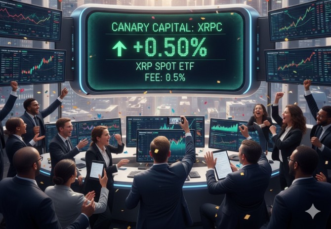 캐너리 캐피털이 기대작인 현물 XRP 상장지수펀드(ETF) 티커를 받았다고 암호화폐 전문매체 타임스 타블로이드가 11일(현지시각) 보도했다. 사진=구글 AI 제미나이 생성