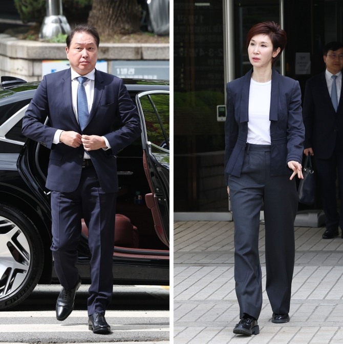 최태원 SK그룹 회장과 노소영 아트센터 나비 관장. 사진=연합뉴스