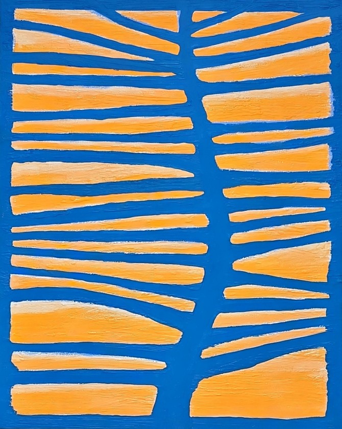 피리 부는 사과, 116.8 x 91.0cm, mixed media on canvas, 2025