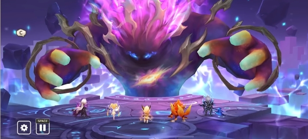 '서머너즈 워: 천공의 아레나'에 새로이 추가될 콘텐츠 '혼돈의 신전' 플레이 예시 화면. 사진=컴투스