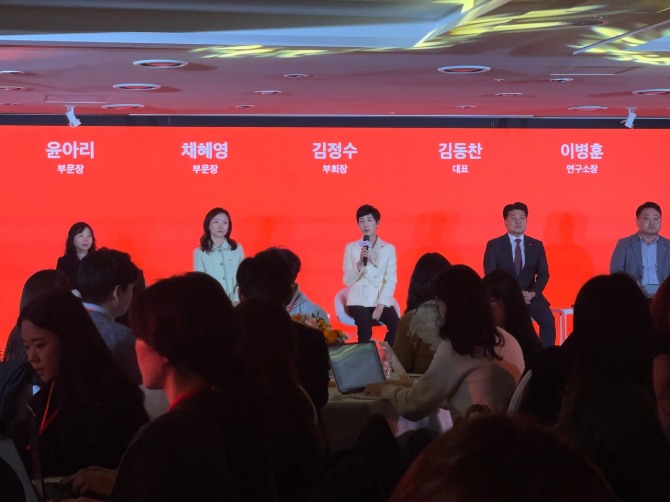 삼양식품 ‘삼양 1963’ 출시회 현장. 김정수 부회장 등 주요 경영진이 출시 배경과 전략을 설명했다. 사진=황효주 기자