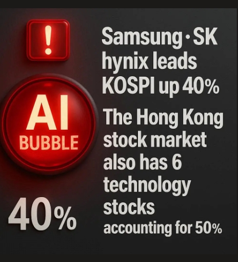 아시아 주요 증시의 상승세가 소수 빅테크 기업에 과도하게 집중되면서 미국 인공지능(AI) 부문의 하락이 역내 시장 전체를 끌어내릴 수 있다는 우려가 커지고 있다. 이미지=GPT-4o