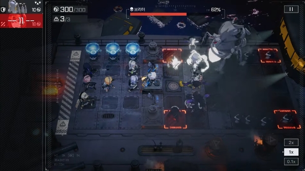 게이트 오브 게이츠 트레일러에 공개된 인게임 전투 예시 화면을 캡처한 것. 사진=웹젠