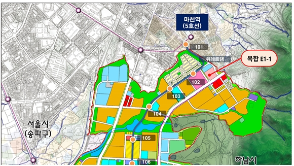 위례지구 분양용지 위치도. 제공=SH