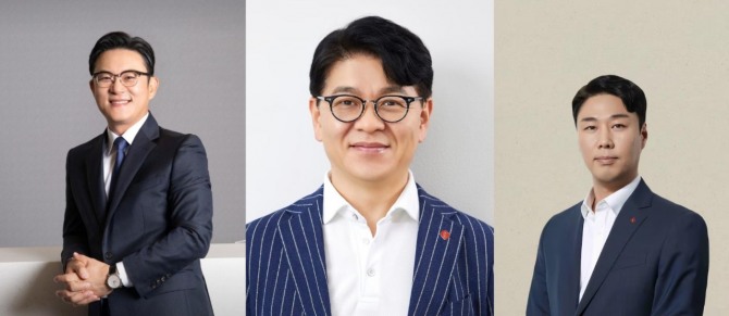 왼쪽부터 롯데웰푸드 서정호 대표, 롯데마트·슈퍼 차우철 대표, 롯데백화점 정현석 대표. 사진=롯데그룹