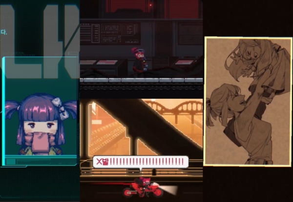 송 소령이 각양각색의 매력을 뽐내는 장면들. 사진=산나비: 귀신 씌인 날 인게임 화면 캡처