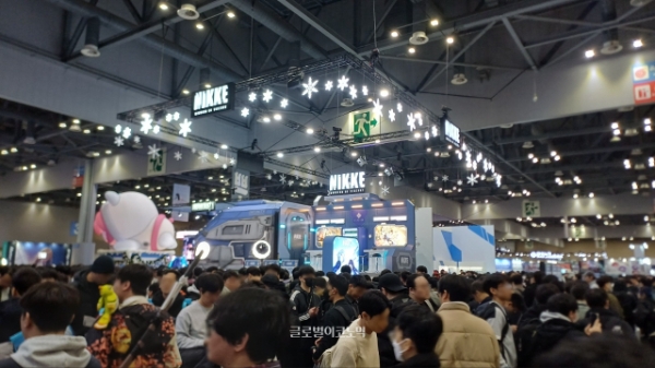 AGf 2025 니케 현장 전시 부스의 모습. 사진=이원용 기자