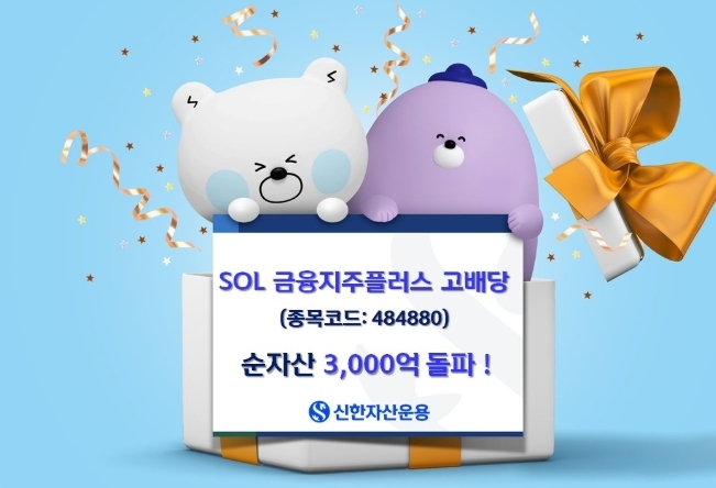 신한자산운용 'SOL 금융지주플러스 고배당' ETF 순자산 3000억 돌파 사진=신한자산운용
