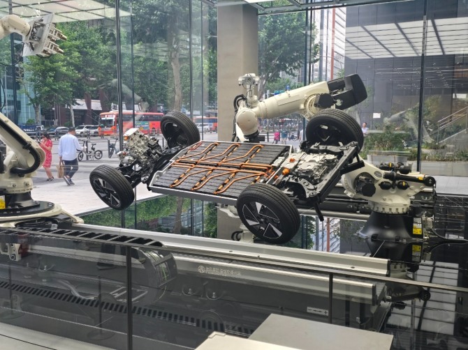 현대자동차그룹의 전기차 기술력 핵심 E-GMP플랫폼. 사진=글로벌이코노믹