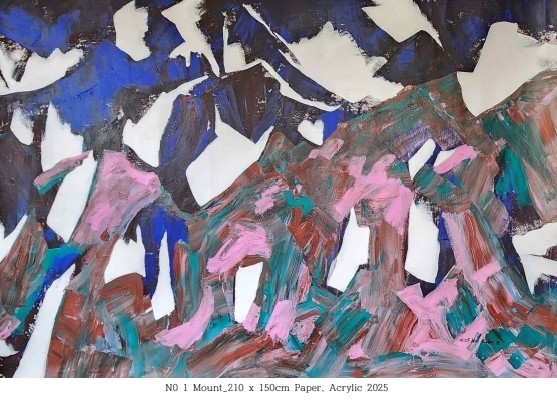 Mount, 210x150cm, Paper, Acrylic, 2025