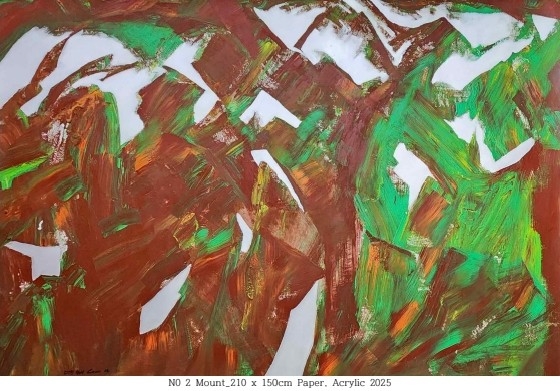 Mount, 210x150cm, Paper, Acrylic, 2025