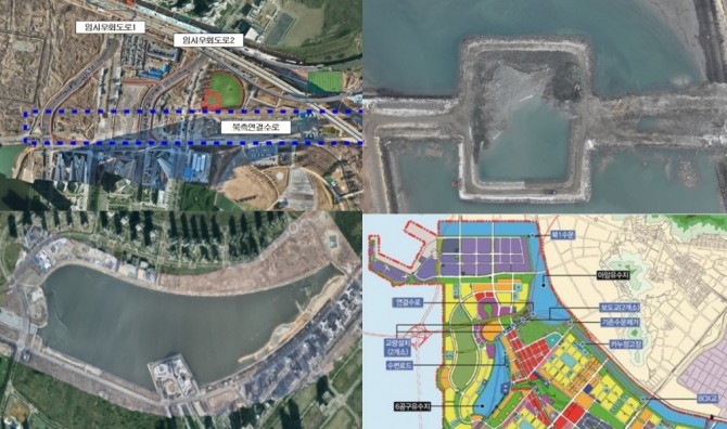 송도 워터프런트 1-2단계 사업 물길.  사진=인천경제청