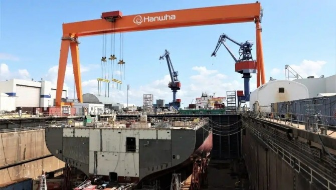한화가 인수한 미국 필라델피아 조선소 전경. 사진=한화오션